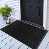 ubdyo Extra Durable Door Mat front view, Bright Black 32" x 20"