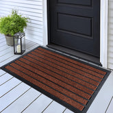 ubdyo Extra Durable Door Mat front view in bright burgundy