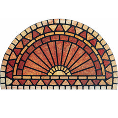 ubdyo Half Circle Door Mat outdoor entrance front view, Red