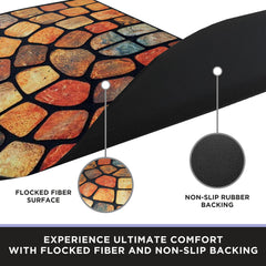 ubdyo Half Circle Door Mat outdoor entrance orange close-up