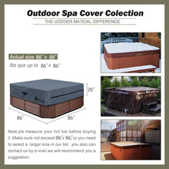 UCEDER Waterproof Hot Tub Cover side view showing air vents
