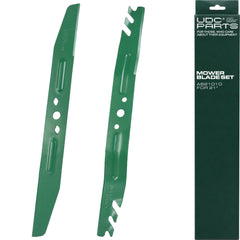 UDC Parts Mulching Blade front view, green finish