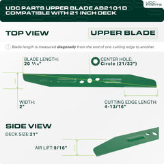 UDC Parts Mulching Blade rear view showing attachment points