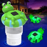 Uekars Solar Pool Chlorine Floater, Blue-Green, front view
