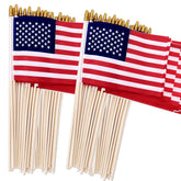 Uelfbaby 100 Pack Small American Flags 4x6 inch front view