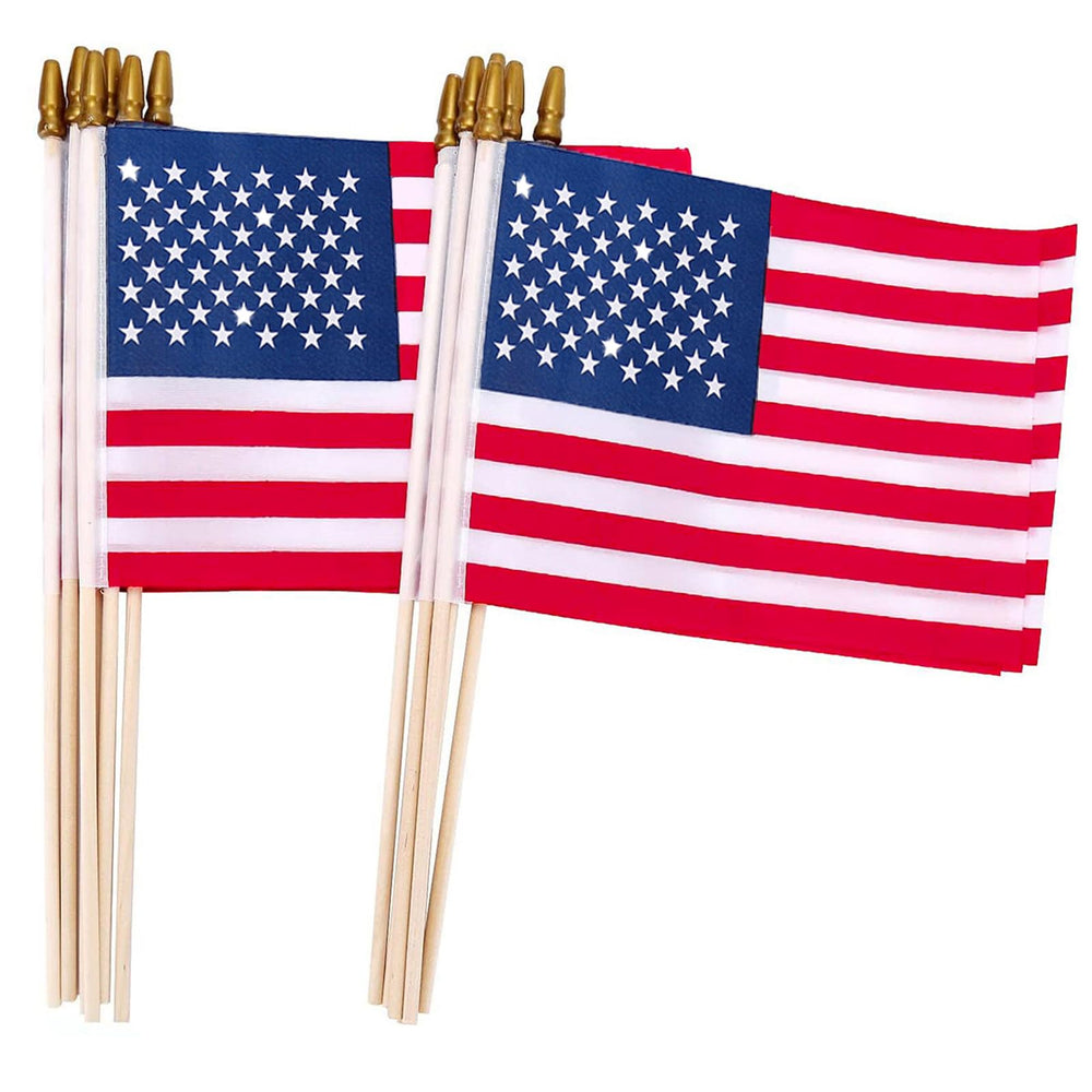 Uelfbaby 12 Pcs Small American Flags front view