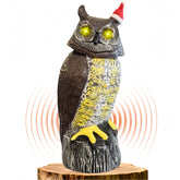 Ugold Solar Powered Owl front view with Christmas hat