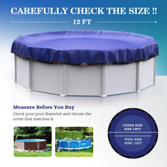 UIRWAY 12FT pool cover top view showing material texture