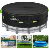 UIRWAY 15 Ft Round Pool Cover, black fabric front view