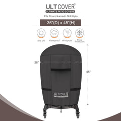 ULTCOVER Charcoal Kamado Joe Grill Cover side view with air vents