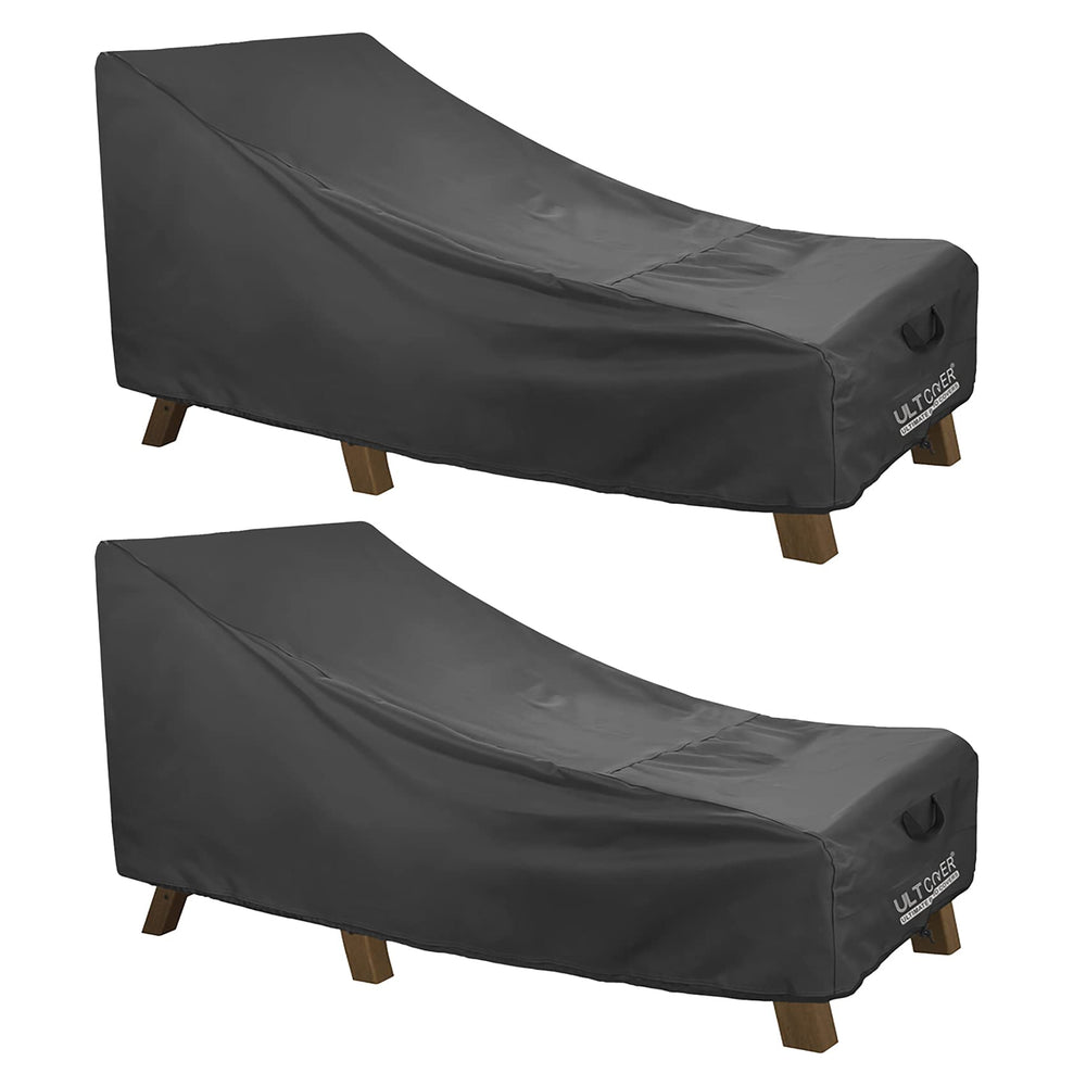 ULTCOVER Outdoor Chaise Lounge Cover front view, black