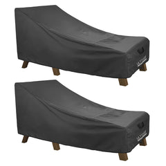 ULTCOVER Outdoor Chaise Lounge Cover front view, black