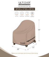ULTCOVER Patio Adirondack Chair Cover back view with vent