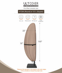 ULTCOVER umbrella cover with collapsible fiberglass pole included
