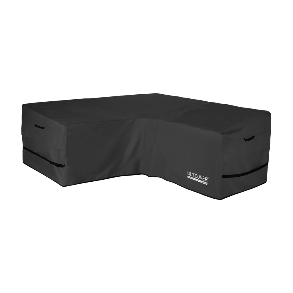 ULTCOVER Waterproof 5-Seater V-Shaped Sofa Cover in Black