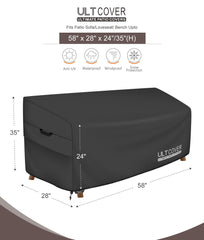ULTCOVER Waterproof Outdoor Bench Cover side view
