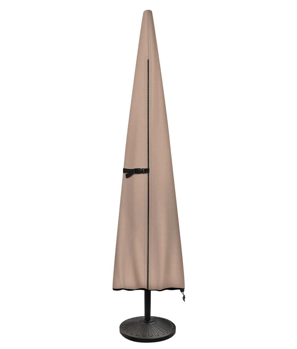 ULTCOVER Waterproof Patio Market Umbrella Cover front view in brown