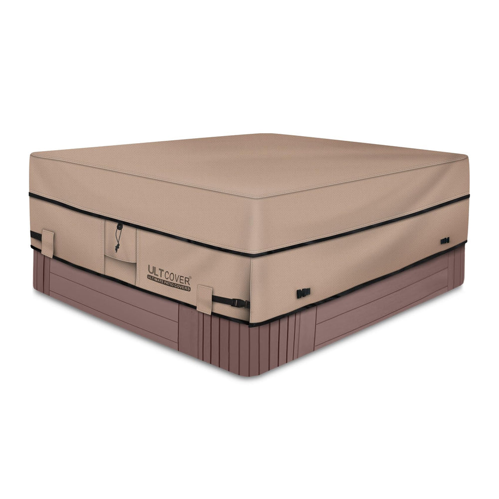 ULTCOVER Waterproof Square Hot Tub Cover 80 inch front view