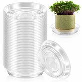 UltraOutlet 100 pack of 6 inch clear plant saucers front view