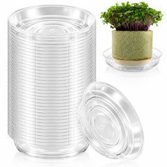UltraOutlet 100 pack of 6 inch clear plant saucers front view