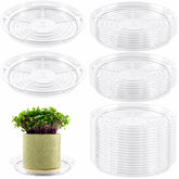 UltraOutlet 12-inch clear plastic plant saucer front view