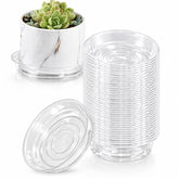 UltraOutlet 40 Pack clear plant saucers front view