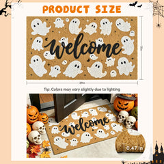 ULTSOFE Halloween Welcome Mat in outdoor setting