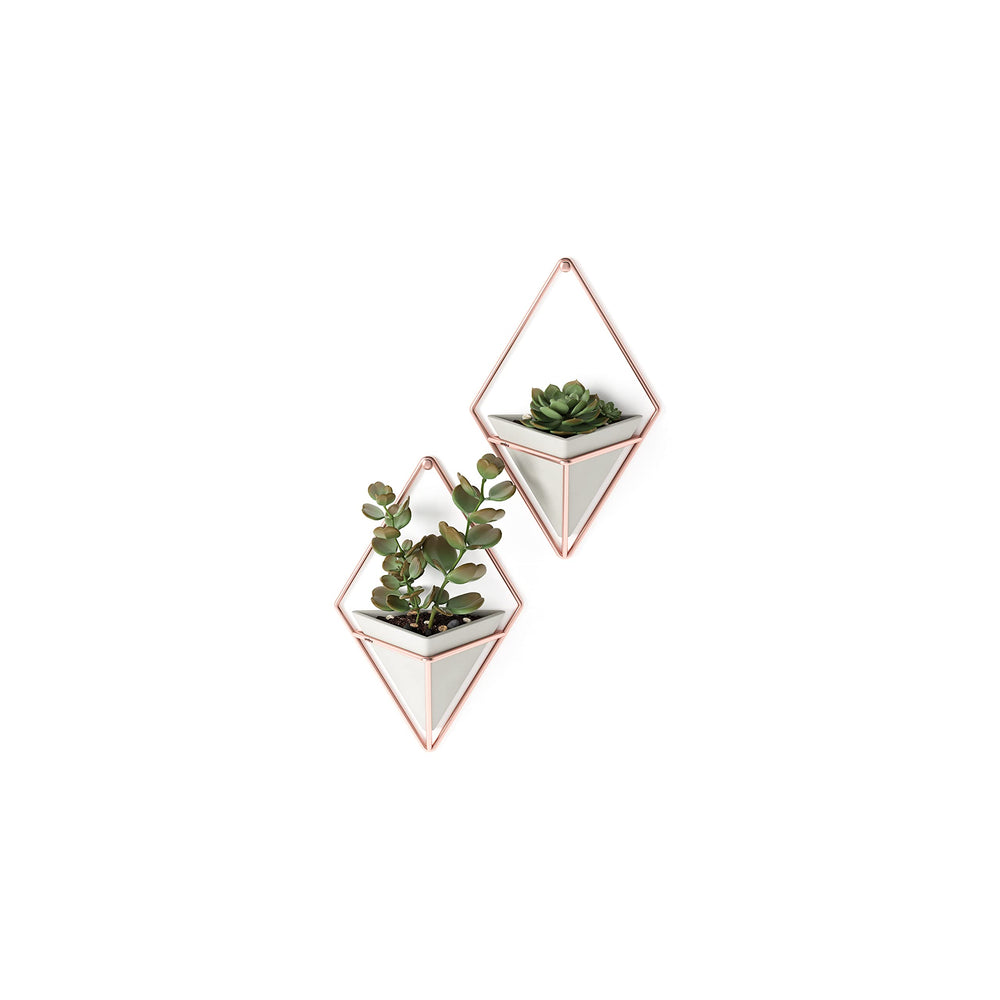 Umbra Trigg Hanging Planter set of 2 in grey and copper
