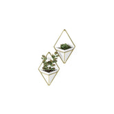 Umbra Trigg Hanging Planter set of 2 in white and brass