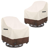 UNARK Outdoor Swivel Chair Covers beige and brown front view
