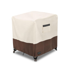 UNARK Patio Wicker Side Table Cover front view, beige