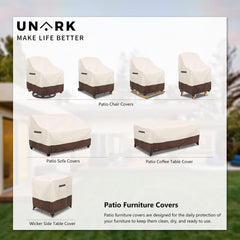 UNARK Swivel Patio Chair Cover in outdoor setting