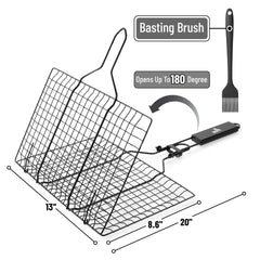 UNCO BBQ Grill Basket side view showing spacious design