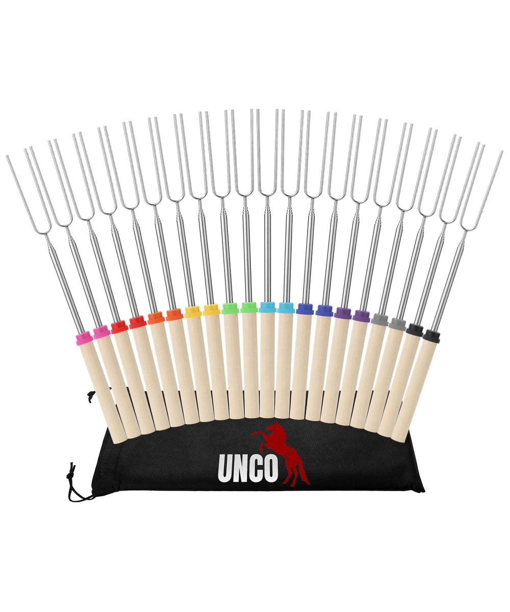 UNCO marshmallow roasting sticks 32 inches with wooden handles