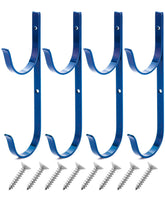 UNCO Pool Pole Hanger Set, four blue hooks with screws