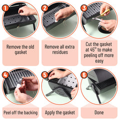 UNCO Smoker Gasket Seal 3 pack with dimensions