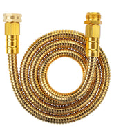 UNCO stainless steel garden hose 5 feet gold front view