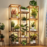 Uneedem 10-tier plant stand with grow lights front view