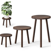 Uneedem 3-Pack Taller Plant Stand set with three wooden stools