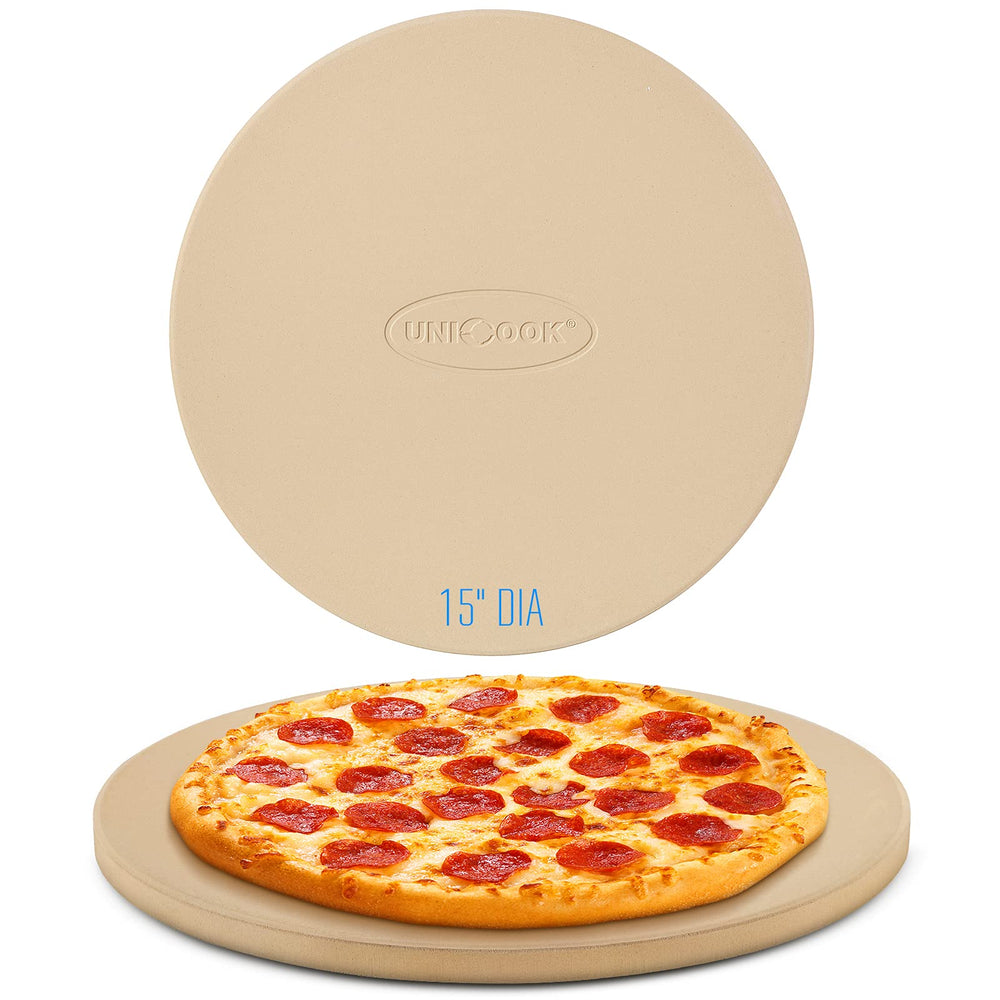 Unicook 15-inch round pizza stone front view