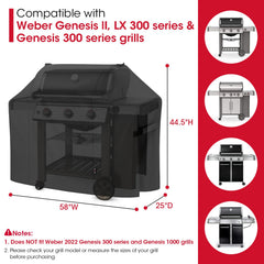 Unicook 58 Inch Grill Cover showing waterproof vinyl coating