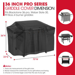 Unicook Griddle Cover for Blackstone 36 Inch ProSeries side view