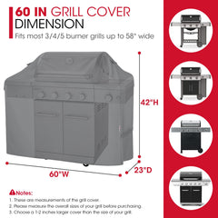 Unicook Grill Cover shown on a 3-burner grill