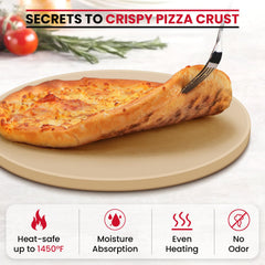 Unicook pizza stone in oven with pizza