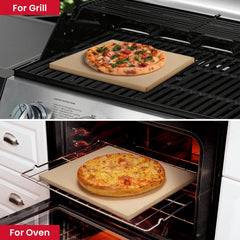 Unicook Pizza Stone in use with freshly baked pizza