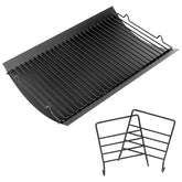 Uniflasy 20-inch ash pan front view with dimensions