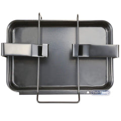 Uniflasy 7515 Grill Catch Pan holder installed in a Weber grill