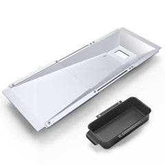 Uniflasy adjustable grease tray front view with three sections