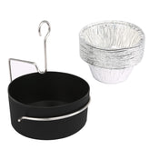 Uniflasy Grill Grease Tray Cup and Clip with aluminum foil liners