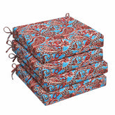 UNIKOME Outdoor Chair Cushion pack of 4 in brown paisley
